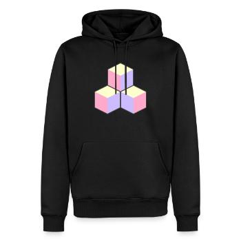 Pastel Cubes - ApriNoeScor - Sweat à capuche Premium bio Homme - noir - Devant - Nico (187cm)
