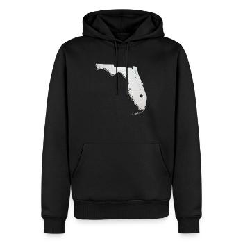 Echter Volleyball in der Florida State Landkarte - Männer Premium Bio Hoodie - Schwarz - Vorne - Nico (187cm)