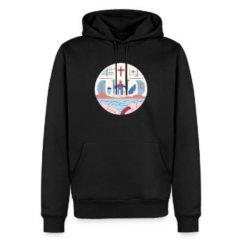 biblique 3 - Sweat à capuche Premium bio Homme - noir - Devant - Nico (187cm)