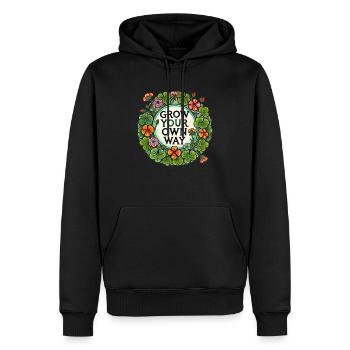 Cultivez à votre façon - Sweat à capuche Premium bio Homme - noir - Devant - Nico (187cm)