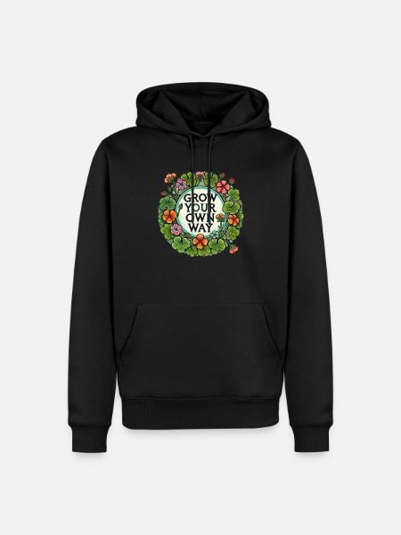 Grow your own way - Men’s Premium Organic Hoodie - black