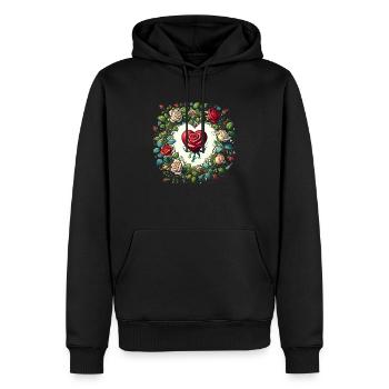 Rosen - Männer Premium Bio Hoodie - Schwarz - Vorne - Nico (187cm)