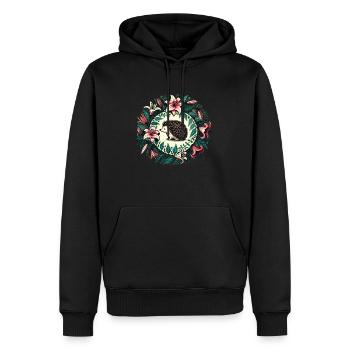 Hérisson - Sweat à capuche Premium bio Homme - noir - Devant - Nico (187cm)