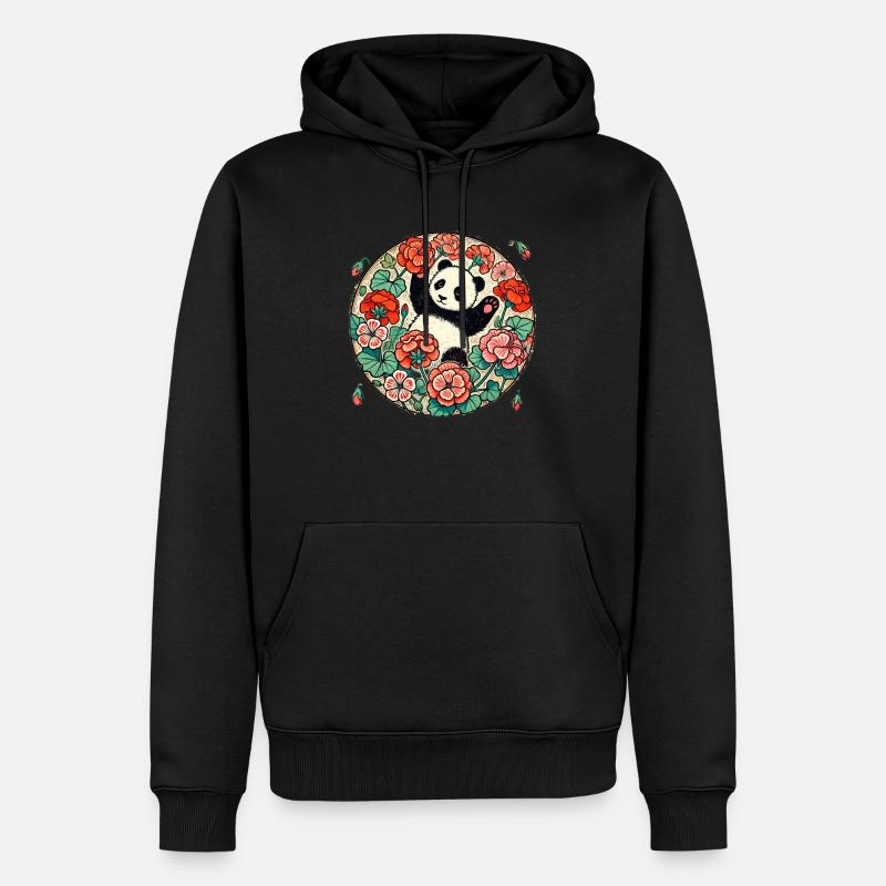 Panda mignon - Sweat à capuche Premium bio Homme - noir