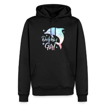 Dolphin Girl Beach Vacation Marine Biology - Männer Premium Bio Hoodie - Schwarz - Vorne - Nico (187cm)