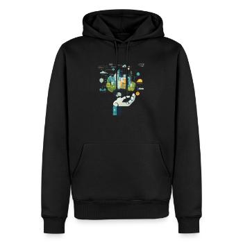 AI FOR A GREEN FUTUR - Men’s Premium Organic Hoodie - black - Front - Nico (187cm)