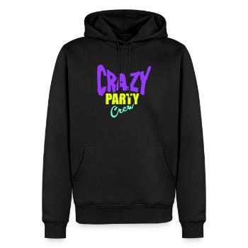 Crazy Party Crew Folles Célébrations Équipe Amis Fun - Sweat à capuche Premium bio Homme - noir - Devant - Nico (187cm)
