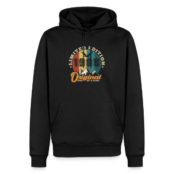 Original 1985 Vintage - 1985 Geburtstagsgeschenk - Männer Premium Bio Hoodie - Schwarz - Vorne - Nico (187cm)
