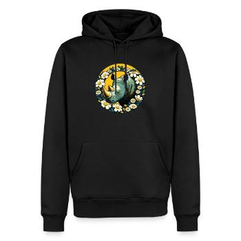 Rhinocéros - Sweat à capuche Premium bio Homme - noir - Devant - Nico (187cm)