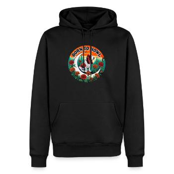 Geboren, um zu heulen - Männer Premium Bio Hoodie - Schwarz - Vorne - Nico (187cm)