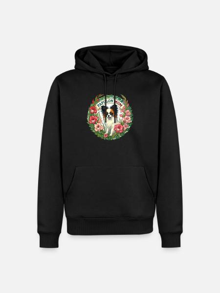 Papillon Mama - Männer Premium Bio Hoodie - Schwarz