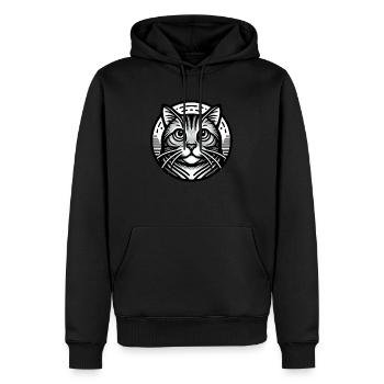 Domestic Cat Gifts - Men’s Premium Organic Hoodie - black - Front - Nico (187cm)
