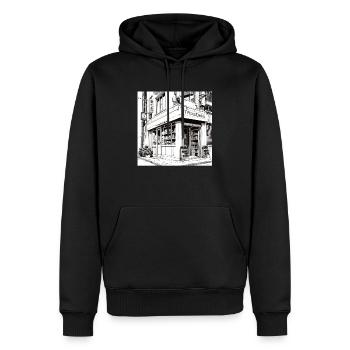 Haus Laden Manga - Männer Premium Bio Hoodie - Schwarz - Vorne - Nico (187cm)