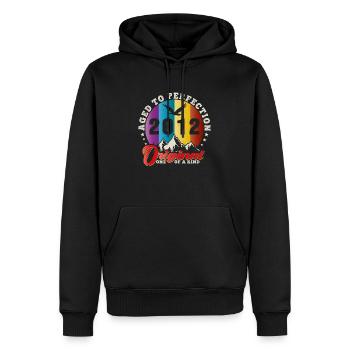 Perfektion 2012 - 12. Jubiläum, Original - Männer Premium Bio Hoodie - Schwarz - Vorne - Nico (187cm)