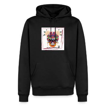 Crâne Blanc 3 - Sweat à capuche Premium bio Homme - noir - Devant - Nico (187cm)
