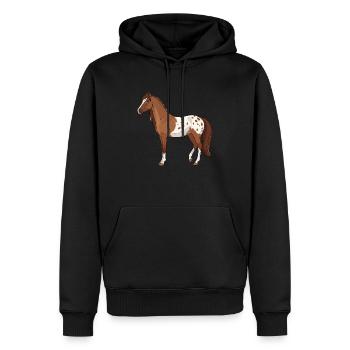 Appaloosa Pferd echt - Männer Premium Bio Hoodie - Schwarz - Vorne - Nico (187cm)