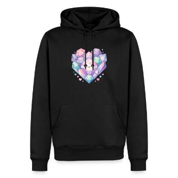 Kristalle - Männer Premium Bio Hoodie - Schwarz - Vorne - Nico (187cm)
