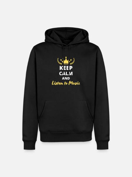 Keep Calm and Listen to Music - Men’s Premium Organic Hoodie - black