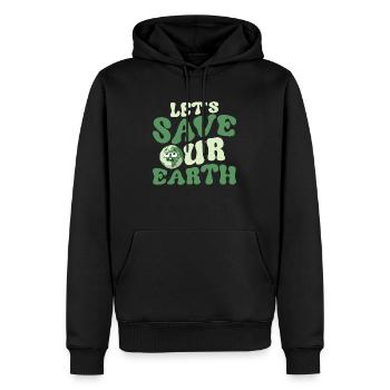 Let's Save Our Earth Planet Earth Day - Männer Premium Bio Hoodie - Schwarz - Vorne - Nico (187cm)
