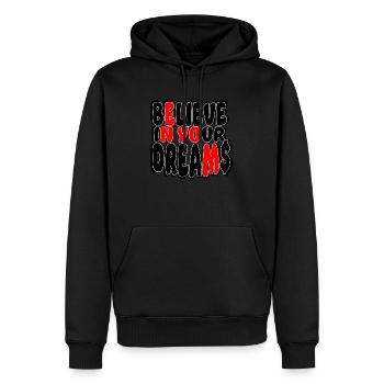 Glaube an deine Träume - Männer Premium Bio Hoodie - Schwarz - Vorne - Nico (187cm)