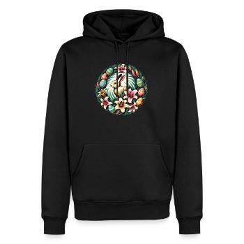 Retro Osterhase Kaninchen Eier - Männer Premium Bio Hoodie - Schwarz - Vorne - Nico (187cm)