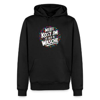 Mein Kostüm ist in der Wäscherei Carnival Party - Männer Premium Bio Hoodie - Schwarz - Vorne - Nico (187cm)