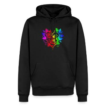 La beauté de la rose rouge : un symbole intemporel de l’amour - Sweat à capuche Premium bio Homme - noir - Devant - Nico (187cm)