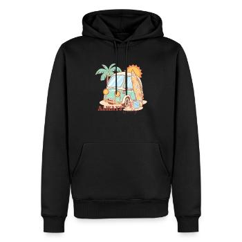 Sommer Vibes See Natur Flora Kunst Blumen Meer - Männer Premium Bio Hoodie - Schwarz - Vorne - Nico (187cm)