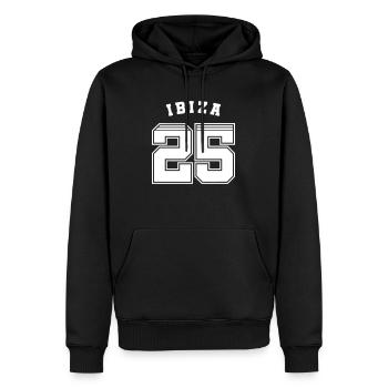 Ibiza 2025 Trikot - Männer Premium Bio Hoodie - Schwarz - Vorne - Nico (187cm)