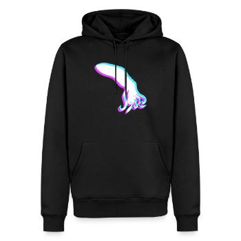 Oktopus 3D Illusion Design cool blau rot cyan rosa - Männer Premium Bio Hoodie - Schwarz - Vorne - Nico (187cm)