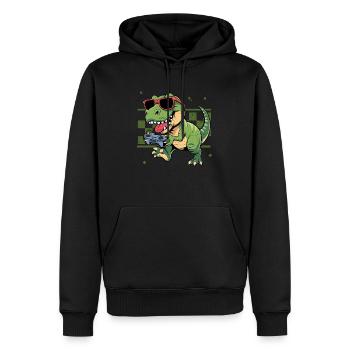 Dinosaurier Trex Gaming Videospiele Coole Kinder - Männer Premium Bio Hoodie - Schwarz - Vorne - Nico (187cm)