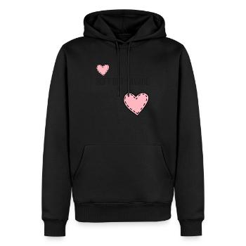 Doux mais sauvage - T-shirt esthétique audacieux mais doux - Sweat à capuche Premium bio Homme - noir - Devant - Nico (187cm)