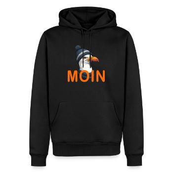 BONJOUR - Sweat à capuche Premium bio Homme - noir - Devant - Nico (187cm)