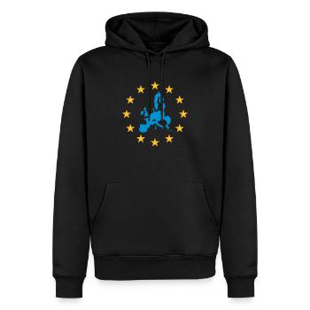 Europe - Union Européenne - Sweat à capuche Premium bio Homme - noir - Devant - Nico (187cm)