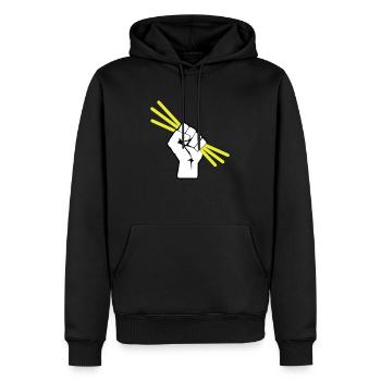 Leuchtstäbchen - Knicklicht - Faust - Männer Premium Bio Hoodie - Schwarz - Vorne - Nico (187cm)