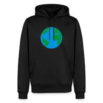 Erde, Erdkugel, Welt - Männer Premium Bio Hoodie - Schwarz - Vorne - Nico (187cm)