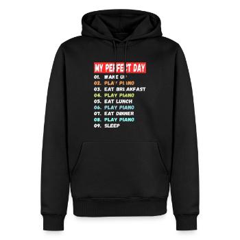 Der perfekte Tag Piano spielen - Männer Premium Bio Hoodie - Schwarz - Vorne - Nico (187cm)