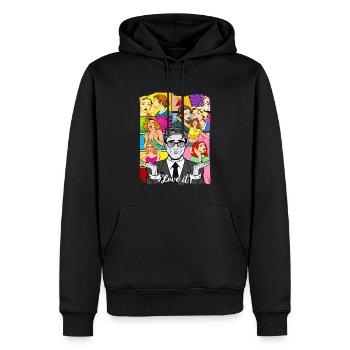 Man and Woman life comics - Men’s Premium Organic Hoodie - black - Front - Nico (187cm)