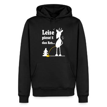 Weihnachtslied Schnee Reh - Männer Premium Bio Hoodie - Schwarz - Vorne - Nico (187cm)