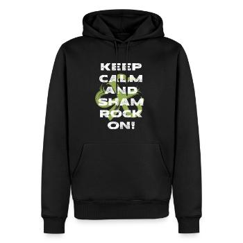 Keep calm and shamrock on. - Men’s Premium Organic Hoodie - black - Front - Nico (187cm)