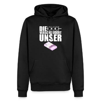 Ampel Regierung Scholz Baerbock Habeck Grüne SPD - Männer Premium Bio Hoodie - Schwarz - Vorne - Nico (187cm)