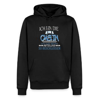 Chefin Sprüche Vorgesetzte Büro Teamleiterin Firma - Männer Premium Bio Hoodie - Schwarz - Vorne - Nico (187cm)
