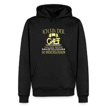 Chef Sprüche Vorgesetzter Büro Teamleiter Firma - Männer Premium Bio Hoodie - Schwarz - Vorne - Nico (187cm)