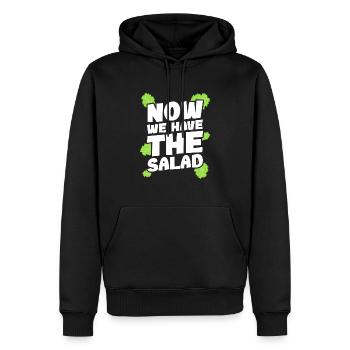Denglisch Now we have the salad - Männer Premium Bio Hoodie - Schwarz - Vorne - Nico (187cm)