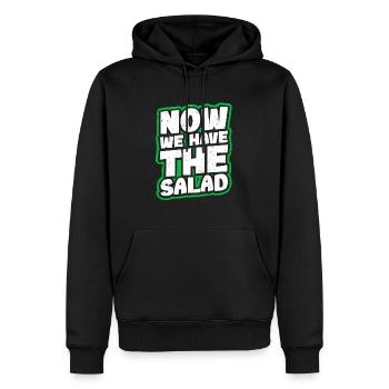 Maintenant, nous avons la salade Funny Denglish - Sweat à capuche Premium bio Homme - noir - Devant - Nico (187cm)
