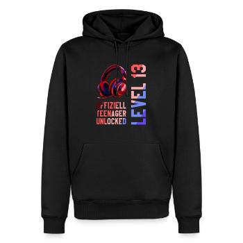 Garçon de 13e anniversaire - Sweat à capuche Premium bio Homme - noir - Devant - Nico (187cm)