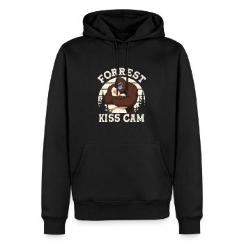 Bigfoot und Yeti im Wald Kiss Cam Lustiger - Männer Premium Bio Hoodie - Schwarz - Vorne - Nico (187cm)