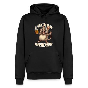 Lecker Bierchen X Ratte mit Bier lustiges - Männer Premium Bio Hoodie - Schwarz - Vorne - Nico (187cm)