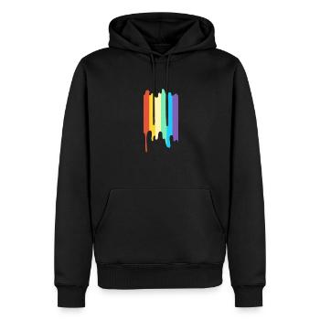 LGBT Regenbogenfarbe - Männer Premium Bio Hoodie - Schwarz - Vorne - Nico (187cm)