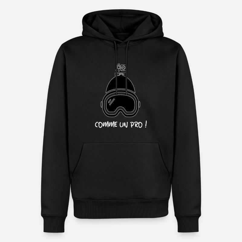 COMME UN PRO - Sweat à capuche Premium bio Homme - noir
